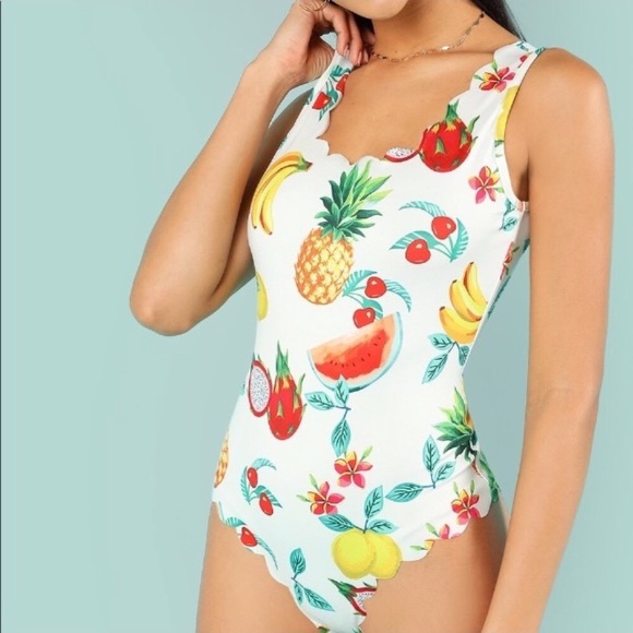SHEIN Tops - Fruit Print Bodysuit